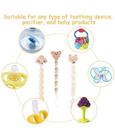 15-Piece Wooden Pacifier Clip Set | Eco-Friendly Baby Clips for Secure Pacifier Chain Closure | Perfect for Children - Buy Online on GoSupps.com