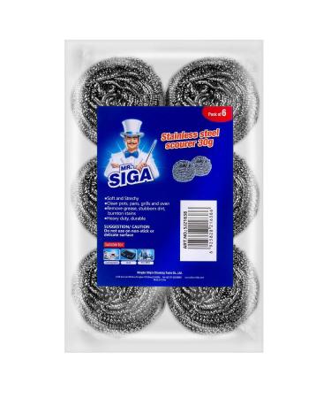 MR.SIGA Stainless Steel Scourer, Pack of 6, 30g - Buy Online on GoSupps.com