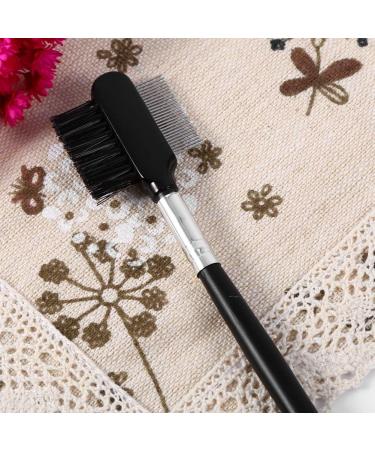Eyelash Eyebrow Brush Metal Steel Eyelash Separator Comb Wood Handle Double Head Extension Makeup Supplies for Professional and Travel - Buy Online on GoSupps.com