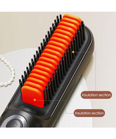 Buy Portable USB Rechargeable Brush Straightener - Ion Hair Straightening Comb with 4 Temps for Travel & Camping - Buy Online on GoSupps.com