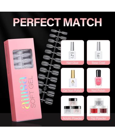 AILLSA Short Coffin Nail Tips - 360pcs Press On Matte Gel Full Cover False Nails with Gift Box - DIY Nail Extensions Kit (EX Short Coffin) - Buy Online on GoSupps.com