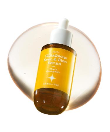 HEEDA Glutathione All-In-One Brightening Serum Niacinamide Kojic Acid & Turmeric Formula for Dark Spots Radiant Glowing Even-Tone Skin