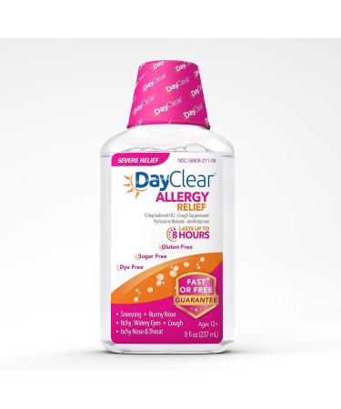 DayClear Allergy Relief - Fast-Acting Dye-Free Liquid Cough Suppressant & Antihistamine - 8 Hour Relief - 8 fl oz - Buy Online on GoSupps.com