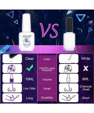 ROSALIND 15ML Nail Foil Glue 2PCS - Adhesive Gel for Nail Foil Stickers & Transfer, UV Gel for Nail Art Manicure - Buy Online on GoSupps.com