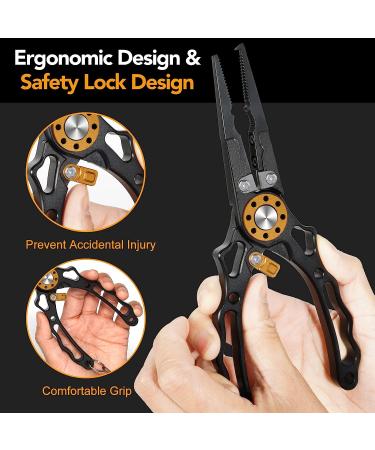 Fishing Pliers Set with Firm Lip Grabber - Stainless Steel, Anti-Corrosion Coating | Multi-Purpose Tool for Fish Control | Includes Sheath Storage | Ideal Fishing Gear and Gift for Men - Buy Online on GoSupps.com