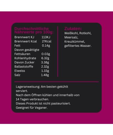Ruby Red Sauerkraut 1kg Jar - Raw & Unpasteurised - Traditionally Fermented - by The Cultured Food Company - Buy Online on GoSupps.com