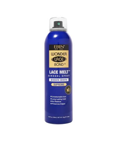 Wonder Lace Melt Aerosol Spray - Keratin Biotin Infused 6.08 fl.oz./180ml Preserves Edges & Undetectable Lace Long lasting hold No Residue glueless 6.08 Fl Oz (Pack of 1) Keratin
