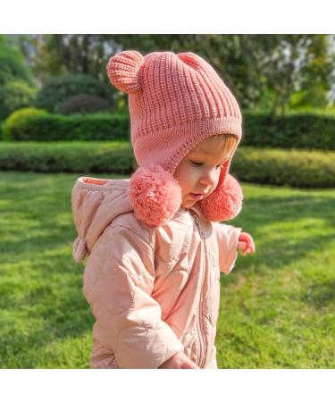 KAKU NANU Toddler Winter Hat with Double Pom Pom Earflap, Fleece Lined Beanie - Pink (6-12 Months) - Buy Online on GoSupps.com