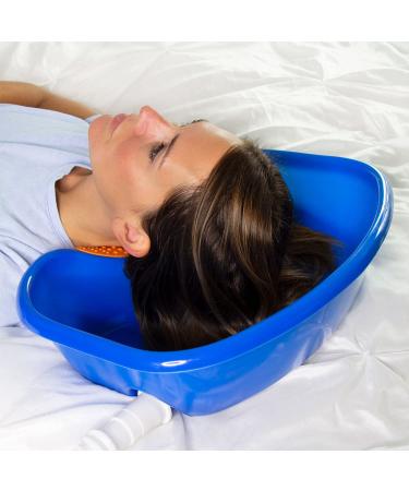 DMI Portable Shampoo Bowl for Bedside and Hair Washing, Hair Cuts and Coloring for the Elderly, Disabled, Bedridden and Handicapped, Blue 1 Count (Pack of 1) - Buy Online on GoSupps.com