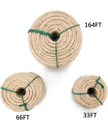 Yangbaga 1/4 inch Cat Scratching Post Replacement Sisal Rope - 66FT Natural Fiber Dye Free - Buy Online on GoSupps.com