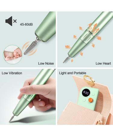 Portable Rechargeable Nail Drill Kit - Cordless Electric Efile Set with 7 Bits - Manicure Pedicure Tool in Green - Buy Online on GoSupps.com