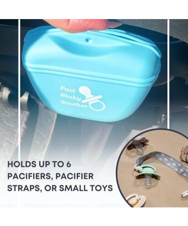 Washable Silicone Pacifier Holder Case - Easy One-Handed Clip On Pouch - Buy Online on GoSupps.com