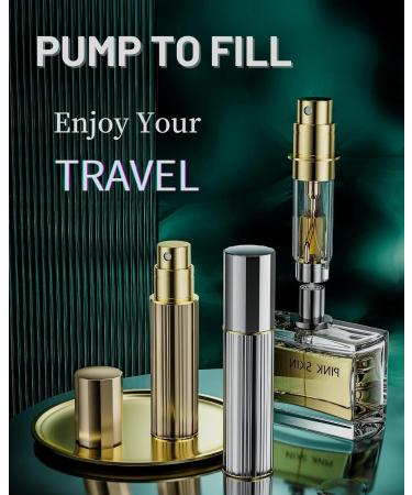 BRARIOS 5ml Refillable Travel Perfume Atomiser Spray - Leak Proof Mini Cologne Dispenser for Women and Men (Silver) - Buy Online on GoSupps.com