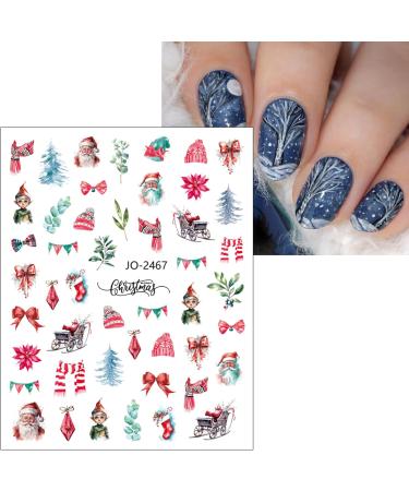 Christmas Nail Stickers 9 Sheets Self-Adhesive Nail Decal Gnome Rabbit Nail Art Decoration Design Supplies - Buy Online on GoSupps.com