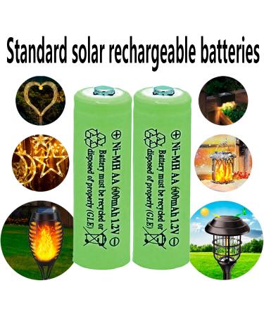 12 Counts AA 600mAh NiMH Rechargeable Batteries - 1.2V Double A Solar Light Compatible - Eco-Friendly Power Solution - Buy Online on GoSupps.com
