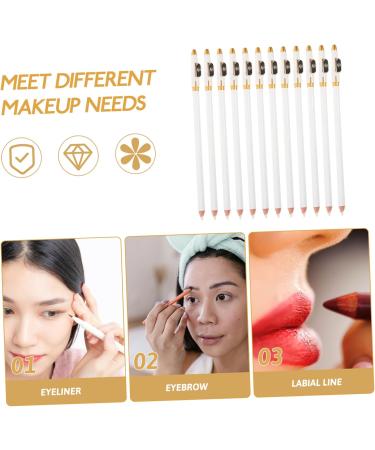 Hemoton 12pcs Eyebrow Pencil Sharpener Brow Pencil for Makeup Wood Brow Pencil Eyeliner Pencil Wooden White - Buy Online on GoSupps.com