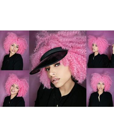 Xiaoji Afro-Style Curly Synthetic Wig for Black Women | 24-Inch Pink Heat-Resistant - 150% Density - Buy Online on GoSupps.com