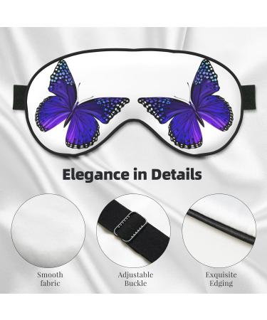 Premium Purple Butterfly Sleep Mask for Better Sleep | Reusable Soft Blackout Eye Masks for Women & Men | Ideal for Travel Camping & Gift Giving - Buy Online on GoSupps.com