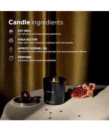 LELO Flickering Touch Massage Candle - Luxury Skin Treatment Melts into Massage Oil Black Pepper & Pomegranate Scent 5.3 Ounce - Buy Online on GoSupps.com