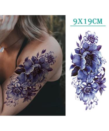 YAKAGO Flower Temporary Tattoos for Women - 21 Sheets of Rose, Cherry, Peony & Peach Blossom Designs | Waterproof Fake Tattoo Stickers for Adult Body Art - Buy Online on GoSupps.com