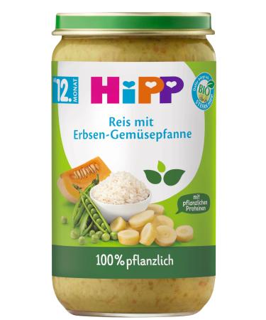 HiPP 100% plant-based menus from 12 months DA62501 rice/pea mixture 250g 250g rice/pea mixture
