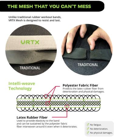 VRTX Mesh Resistance Bands | Stretchable Weighted Exercise Bands for Full-Body Workouts Yoga & Physical Therapy - Durable & Comfortable - Buy Online on GoSupps.com