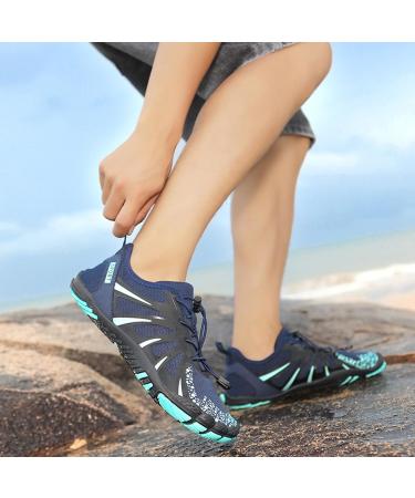 Surwin Barefoot Shoes for Men & Women - Non-Slip Quick Drying Water & Beach Shoes | Sizes 36-47 | Breathable & Lightweight Aquasiums in Navy Blue - Buy Online on GoSupps.com