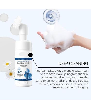 Hyaluronic Acid Cleansing Foam - Gentle Facial Cleanser For Hydration Nourishment & Anti-Wrinkle - Deep Cleanse Remove Dirt & Oil Prevent Pores Clogging(2PCS) - Buy Online on GoSupps.com