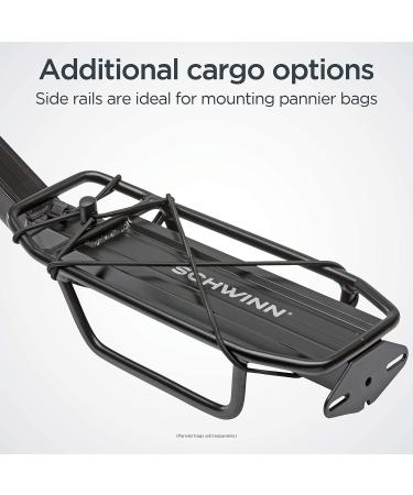 Schwinn Rear Bike Cargo Rack - Durable, 26 lb Capacity, Fits Most Adult Bikes 24-29-Inch Wheels - Center, Side, or No Mounting Points - Bicycle Accessories - Buy Online on GoSupps.com