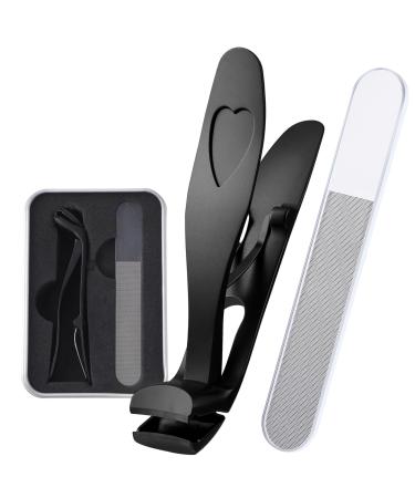 Tiesome ergonomic nail clippers for seniors robust nail tongs with angled head Premium toenail clipper sharp nail clipper steel nail scissors for men and women