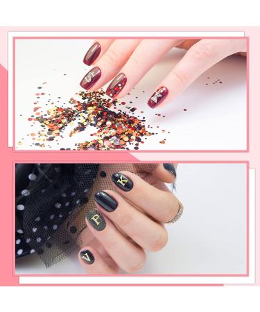 Maitys 104-Piece Nail Studs Set - 3D Capital Letter Charms & Rhinestone Decals for DIY Nail Art - Gold & Silver Decoration for Women - Buy Online on GoSupps.com