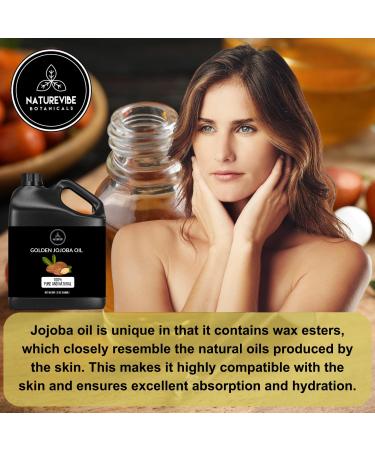 Naturevibe Botanicals Golden Jojoba Oil 32 oz 100% Pure Cold-Pressed Moisturizer for Skin & Hair | Antioxidant-Rich Non-Greasy Carrier Oil & Daily Hydration Jojoba Oil 32 Fl Oz (Pack of 1) - Buy Online on GoSupps.com