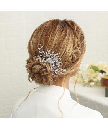 Crystal Bride Wedding Hair Comb - Silver Rhinestone Bridal Hair Piece for Women & Girls - Buy Online on GoSupps.com