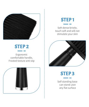 Neck Brush Set - 2 Soft Nylon Hairdresser Brushes for Cleaning Hair | Barber Neck Brush with Fiber Bristles - Buy Online on GoSupps.com
