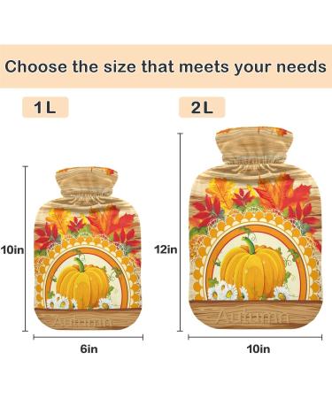 Naanle Thanksgiving Autumn Leaves Hot Water Bottle - 1L Heat & Cold Therapy for Pain Relief | Ideal for Bed & Hand/Foot - Buy Online on GoSupps.com
