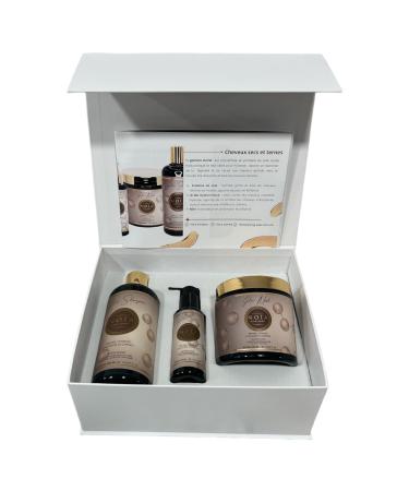 NOIA HAIR - Prestige Box - GLOW RANGE Hair Routine - Trio Pack Shampoo + Mask + Silk Protein Hyaluronic Acid & Honey Serum