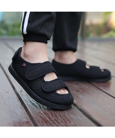 Women's Extra Wide Diabetic Orthopedic Sandals for Swollen Feet - Adjustable Velcro, Arthritis & Edema Footwear | Comfy Breathable Walking Slippers - Size 34, Black - Buy Online on GoSupps.com