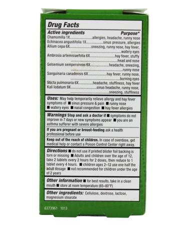 Buy NatraBio Allergy & Sinus Non-Drowsy Tablets - 60 Count for Instant Relief - Buy Online on GoSupps.com