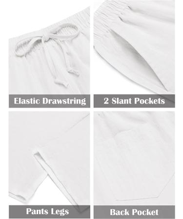 COOFANDY Men's 2 Piece Linen Shirts Set - Summer Beach Outfit, White, X-Large - Buy Online on GoSupps.com