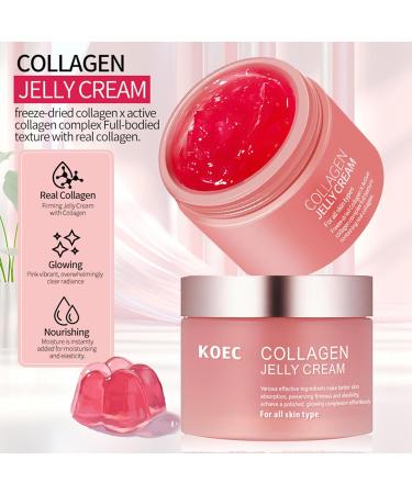 Collagen Jelly Face Serum Collagen Jelly Cream with Niacinamide & Hydrolyzed Collagen Korean skincare Face Serum Moisturiser - Boosts Skin's Barrier Hydration and Glow For All Skin Types(100G) - Buy Online on GoSupps.com