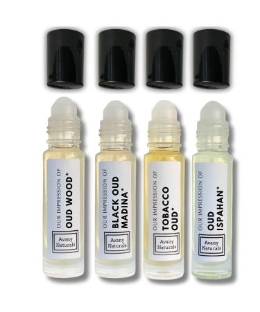 Replicant Cologne For Men - Mini Perfume Set Fragrance Body Oil Sample Cologne for Men Roller Perfume Man Perfume 4 Pc (Oud Set)