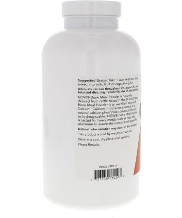 Now Foods Bone Meal Powder 16 oz - Natural Calcium Supplement - Buy Online on GoSupps.com