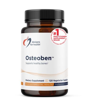 Designs for Health Bone Support Formula - Osteoben with Soy-Free Genistein Complex - Non-GMO Bone Vitamins Supplement with Vitamin D K Zinc Calcium + Magnesium (120 Capsules)