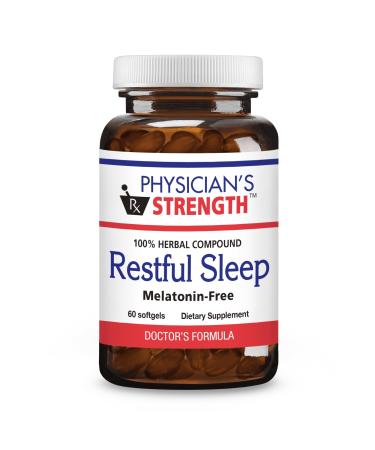 Physician's Strength Restful Sleep - 60 Softgels - Natural Support - 100% Herbal Compound - Melatonin Free - Non-GMO & Soy Free - 60 Servings