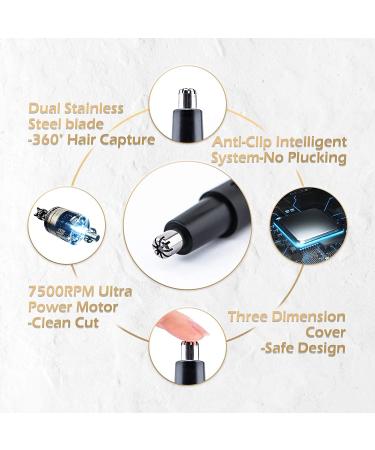 2020 Professional Ear and Nose Hair Trimmer - Stainless Steel Blades, IPX7 Waterproof - For Men and Women - Facial Eyebrow and Nose Hair Remover - Buy Online on GoSupps.com