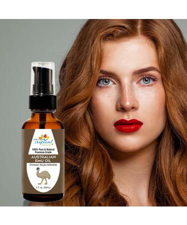 Australian 6X Refined Grade A Emu Oil 2 oz - 100% Pure Premium Natural Essential Oil by Tropical Holistic - Multipurpose Beauty Essential for Hair Face Skin Stretch Marks & Nails - Travel Size - Buy Online on GoSupps.com
