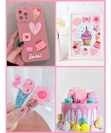 EBANKU 100 Pcs Pink Resin Flatback Decorations - 36 Styles Mixed Kawaii Slime Charms for DIY Crafts & Jewelry Making - Buy Online on GoSupps.com