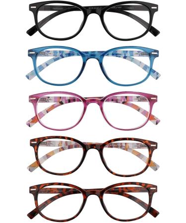 Efe Reading Glasses for Men & Women - Advantage Pack of 5 Unisex with Spring Hinges | Anti-Blue Light Ultra-Clear Vision | Multi-Colored 2.0x - Buy Online on GoSupps.com