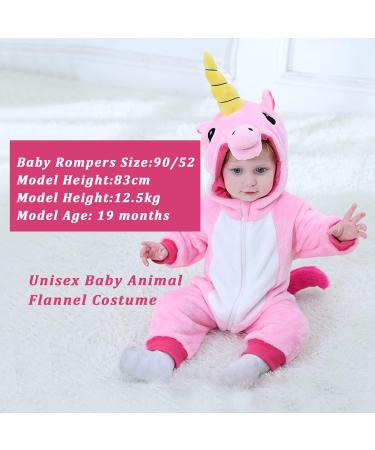 Doladola Baby's Pink Unicorn Hooded Romper | Toddler's Jumpsuit for Autumn Winter | 2-3.5 Years - Buy Online on GoSupps.com