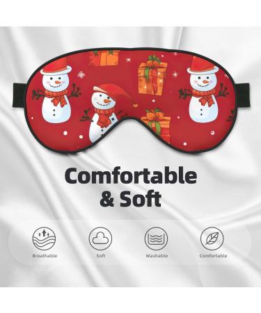 Xmas Gift Snowman Print Double Sided Eye Mask | Blackout Sleep Mask for Women & Men - Buy Online on GoSupps.com
